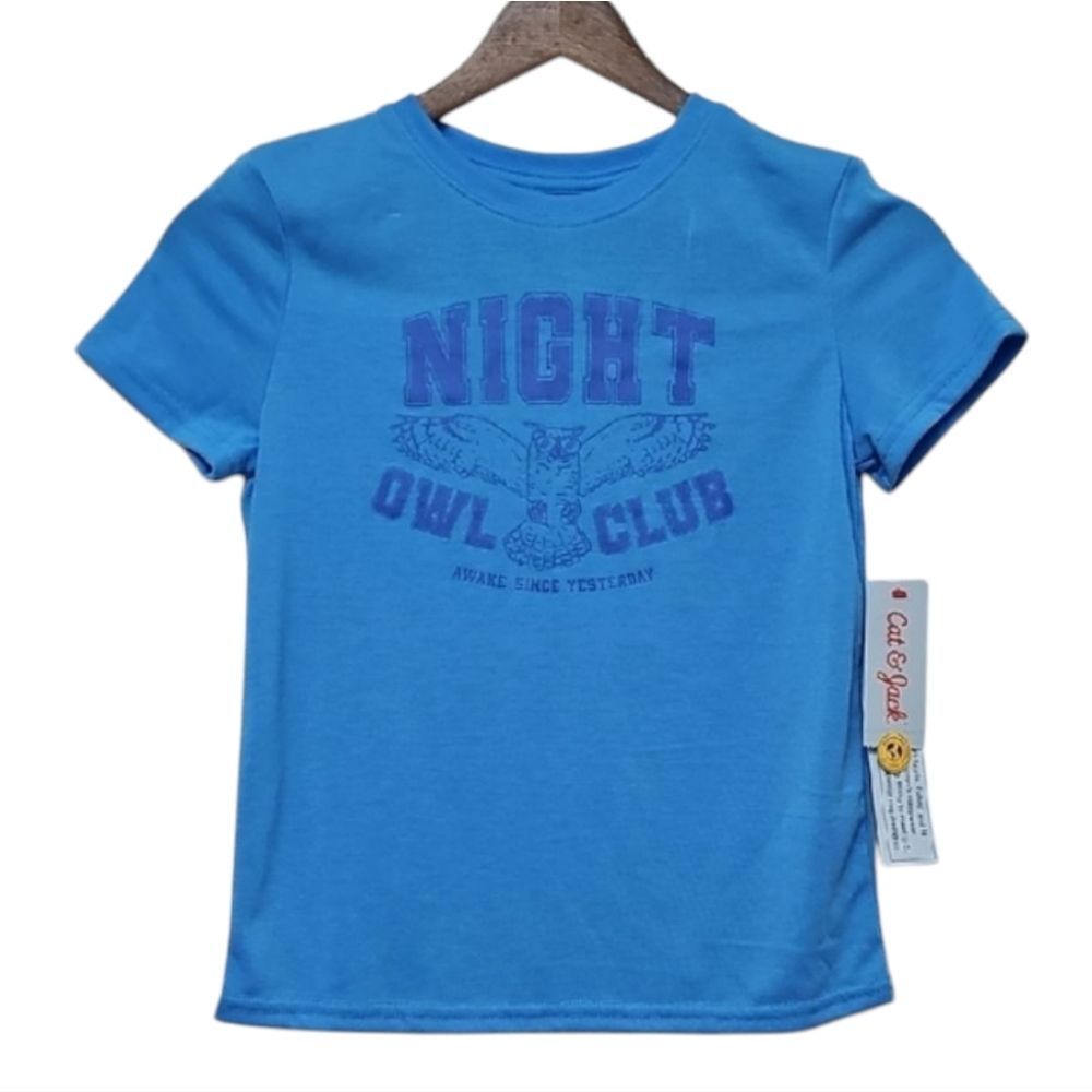 Blue Kids T-Shirt Flame Resistant by Cat & Jack Size S (6-7)
